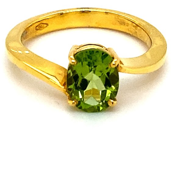 Peridot 2.05ct Solid 18K Yellow Gold Ring - Picture 1 of 6